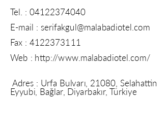 Malabadi Hotel iletiim bilgileri